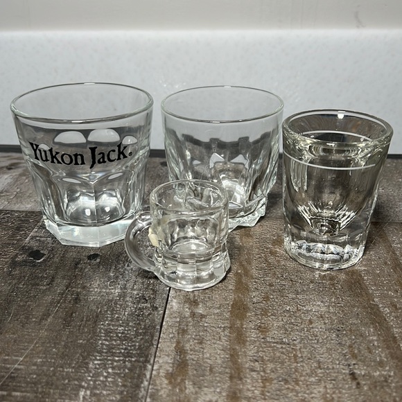 Dining Four Assorted Vintage Bar Glasses Shot And Old Fashion Poshmark